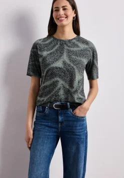 Shirt in burnout-look met print