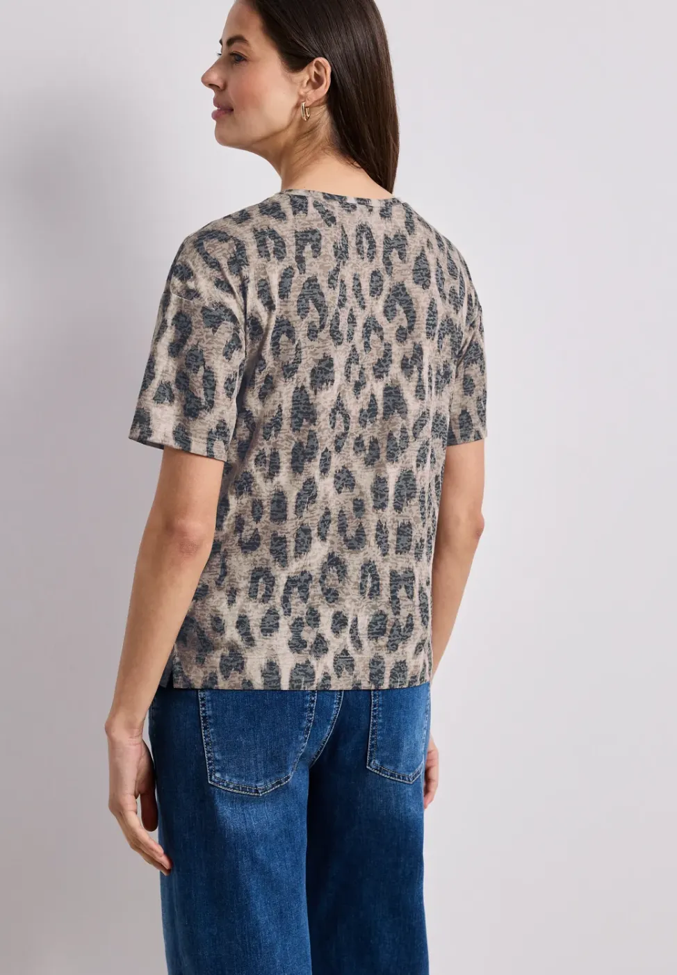 Shirt in burnout-look met print