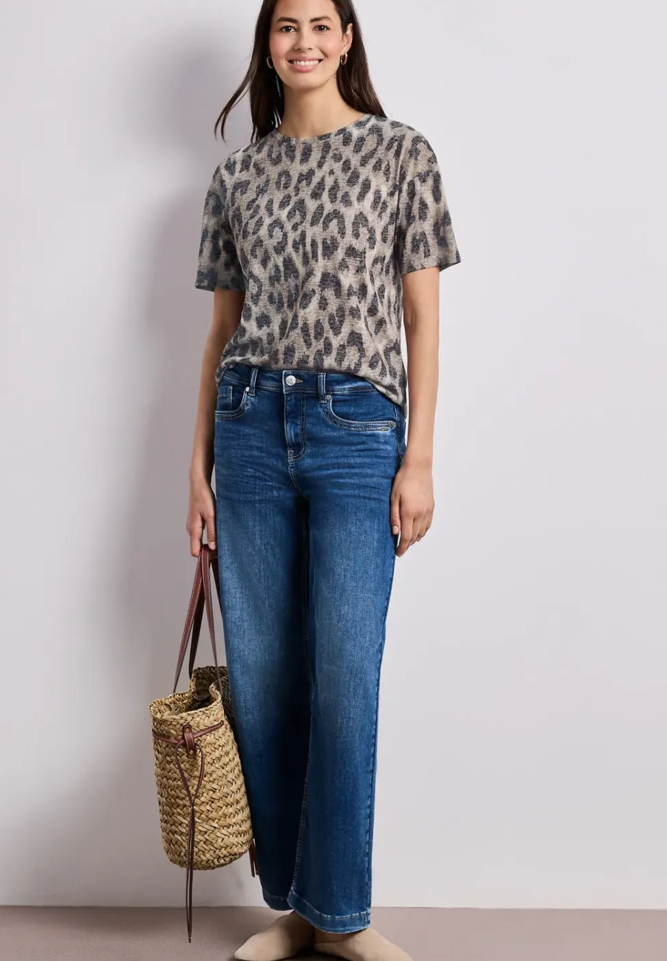 Shirt in burnout-look met print