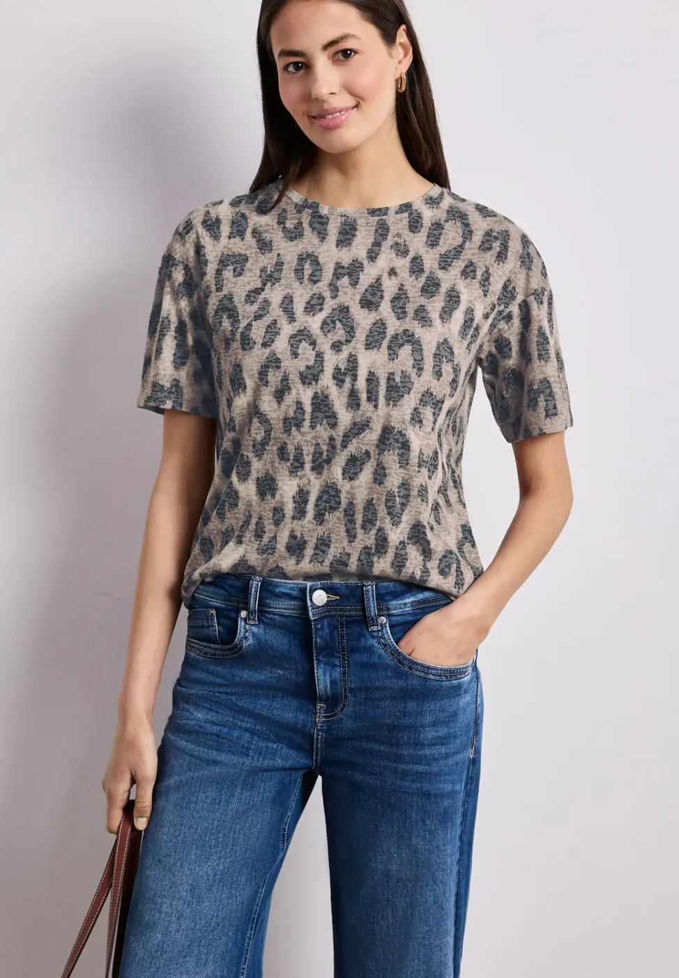Shirt in burnout-look met print