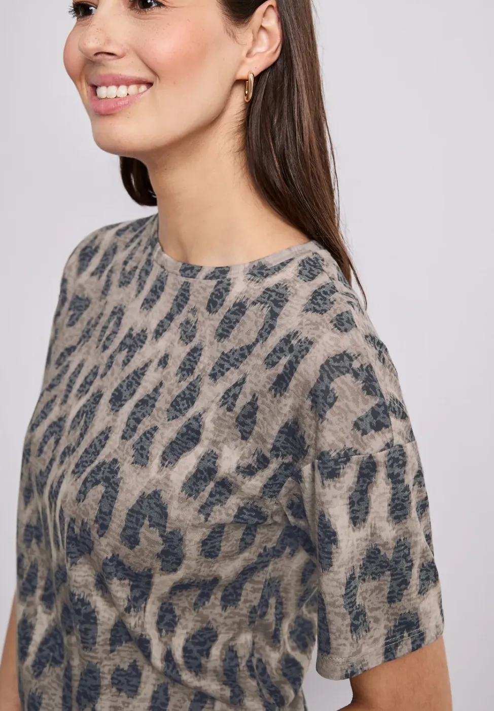 Shirt in burnout-look met print