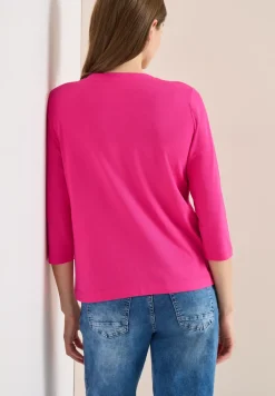 Shirt met 3/4 mouwen en split neck