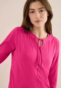 Shirt met 3/4 mouwen en split neck