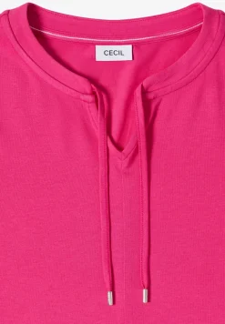 Shirt met 3/4 mouwen en split neck
