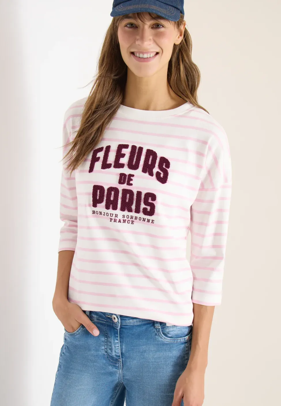 Shirt met 3/4 mouwen en Wording Artwork