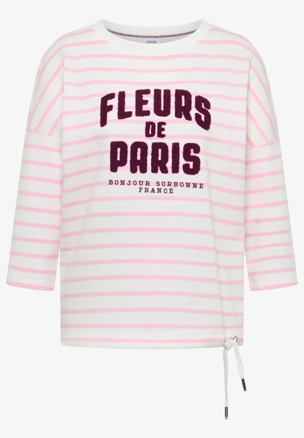 Shirt met 3/4 mouwen en Wording Artwork