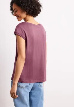 Shirt met boothals en decoratief detail