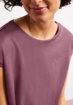 Shirt met boothals en decoratief detail