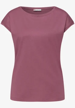 Shirt met boothals en decoratief detail