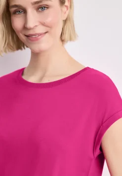 Shirt met boothals en decoratieve tape