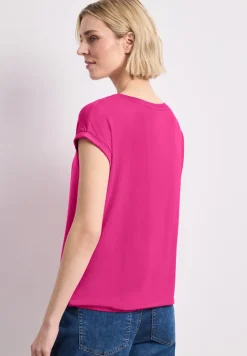 Shirt met boothals en decoratieve tape