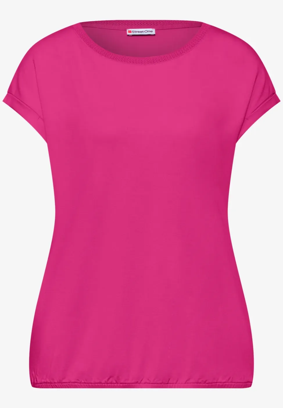 Shirt met boothals en decoratieve tape
