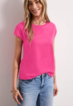 Shirt met boothals en decoratief detail