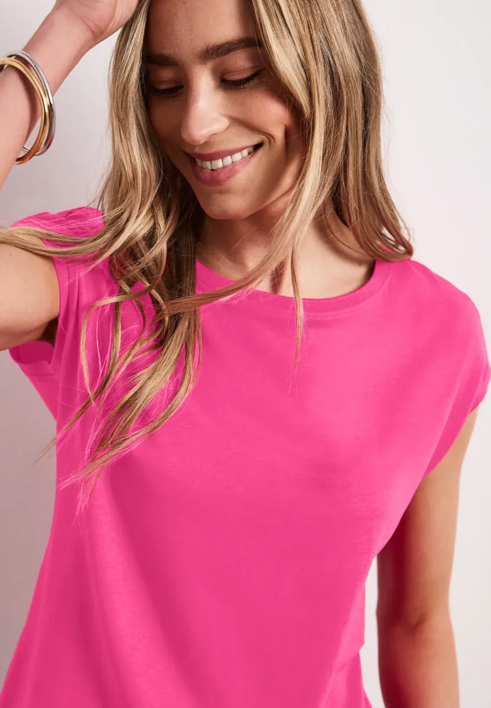 Shirt met boothals en decoratief detail