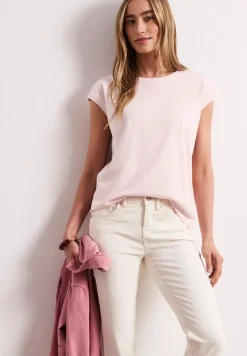 Shirt met boothals en decoratief detail