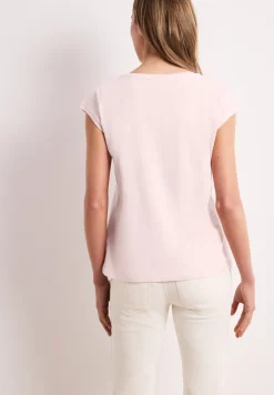 Shirt met boothals en decoratief detail