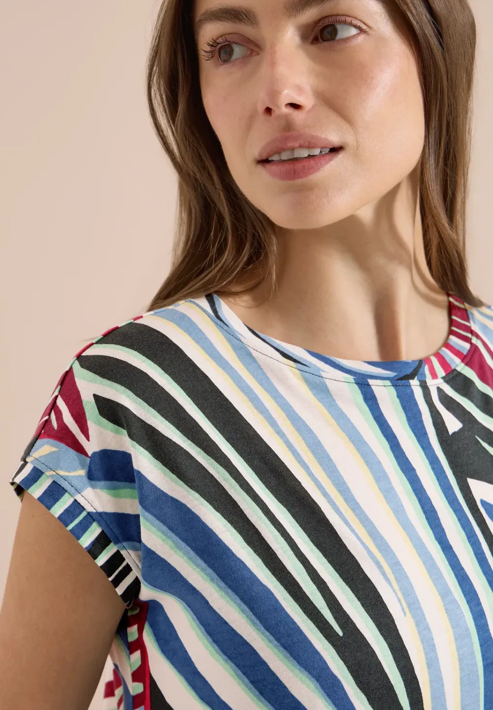 Shirt met boothals en grafische print