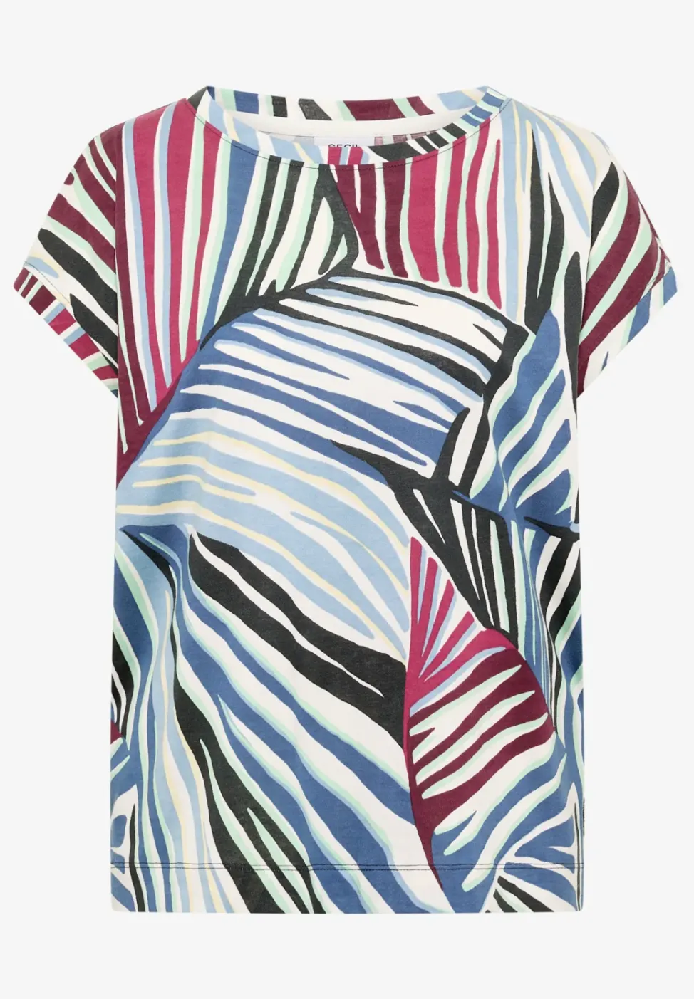 Shirt met boothals en grafische print