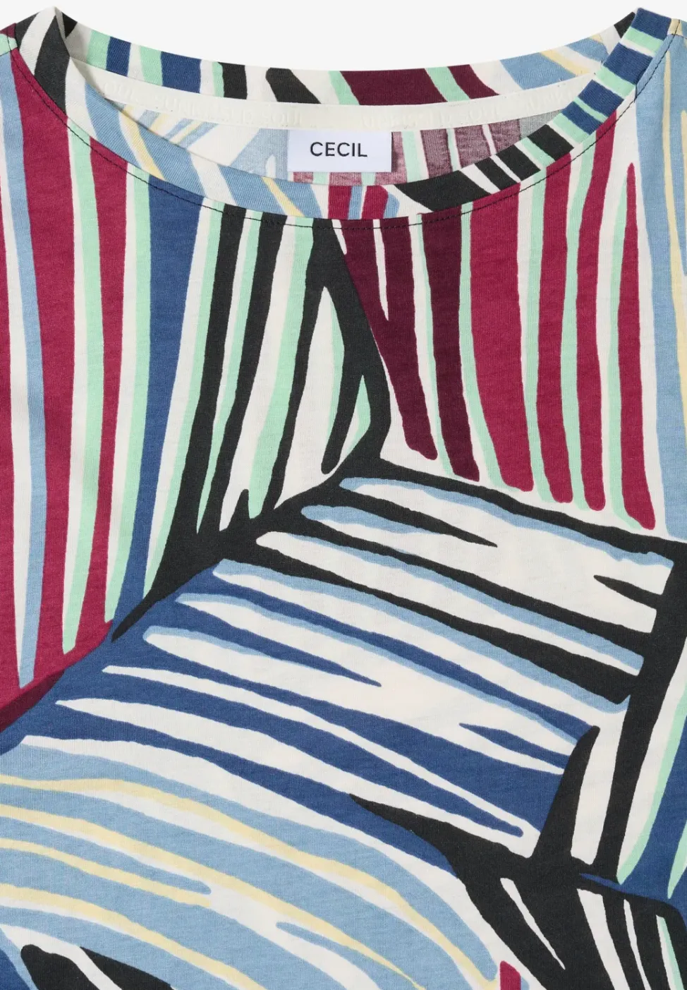 Shirt met boothals en grafische print