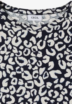 Shirt met boothals en leoprint