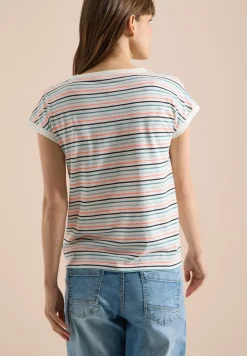 Shirt met boothals en omslagdetail