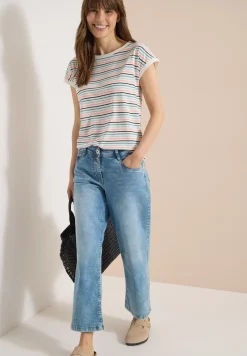 Shirt met boothals en omslagdetail