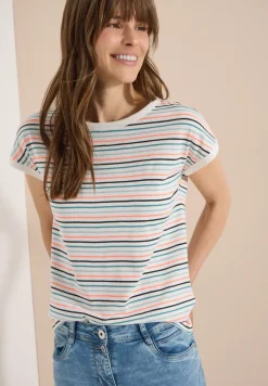 Shirt met boothals en omslagdetail