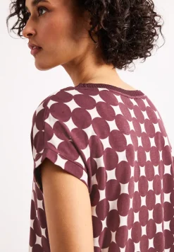 Shirt met boothals en print