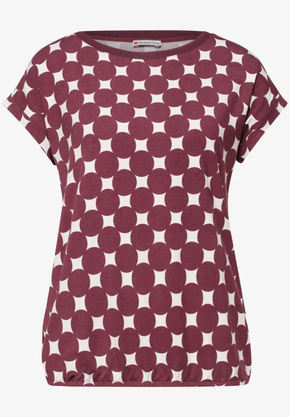 Shirt met boothals en print