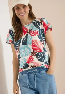 Shirt met boothals en print