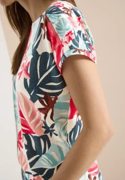 Shirt met boothals en print