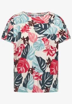Shirt met boothals en print