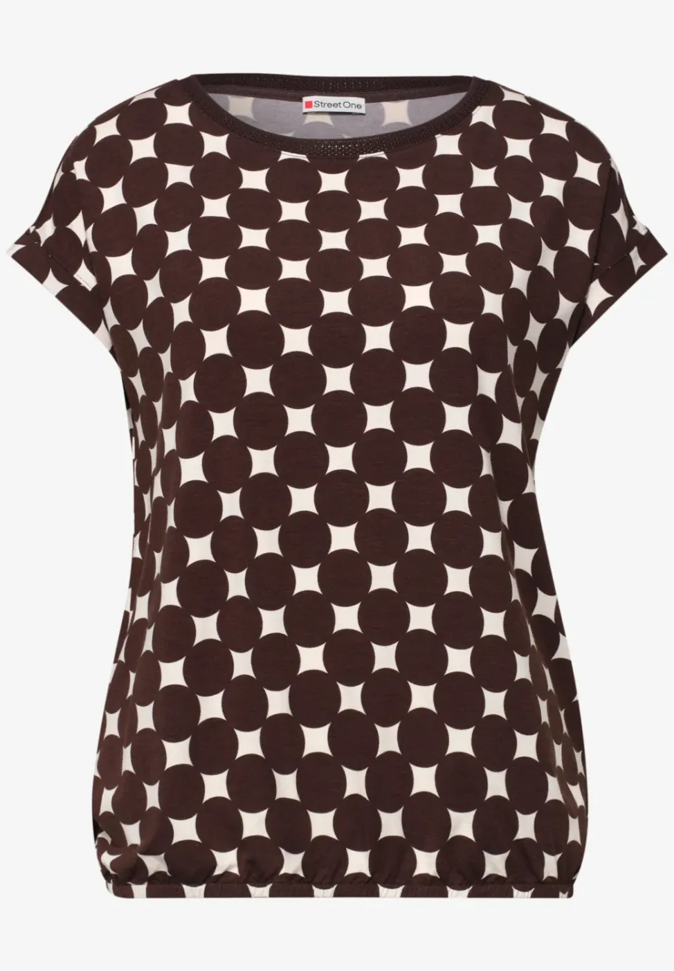 Shirt met boothals en print