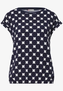 Shirt met boothals en print