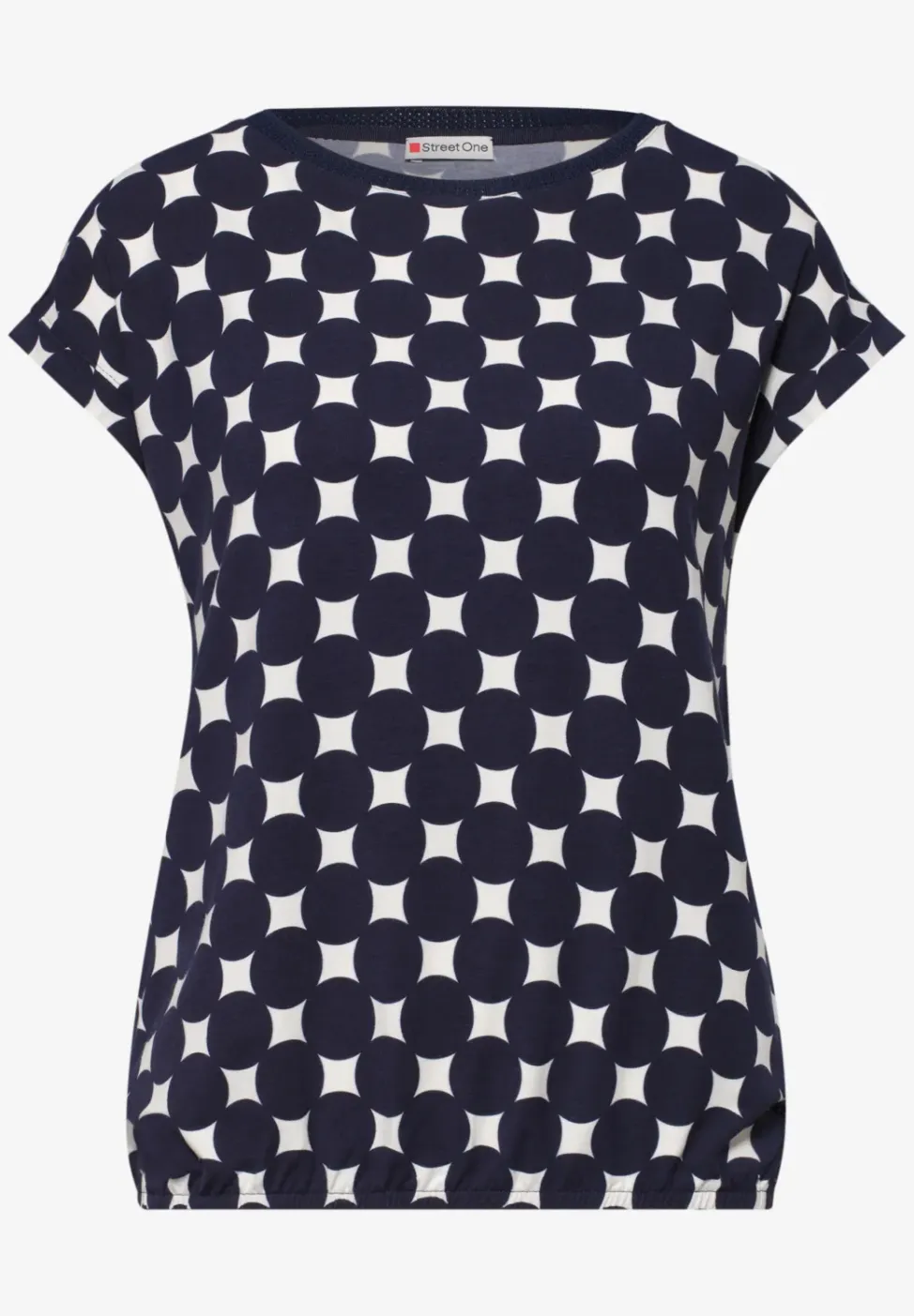 Shirt met boothals en print