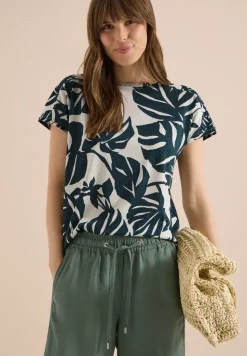 Shirt met boothals en print