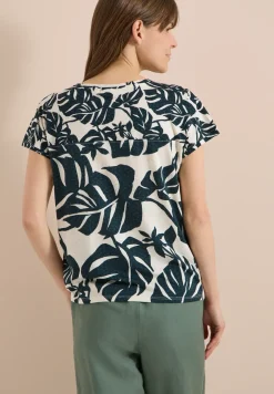 Shirt met boothals en print