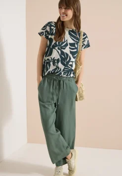 Shirt met boothals en print