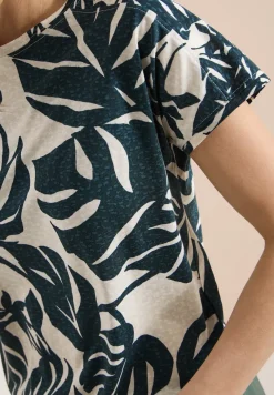 Shirt met boothals en print