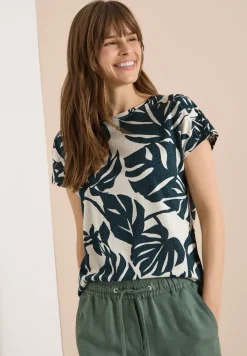 Shirt met boothals en print