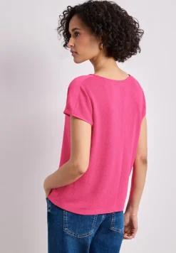 Shirt met boothals en schouderdetails