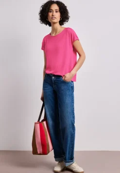 Shirt met boothals en schouderdetails
