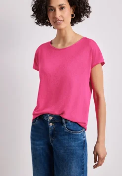 Shirt met boothals en schouderdetails