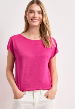 Shirt met boothals en smokdetail