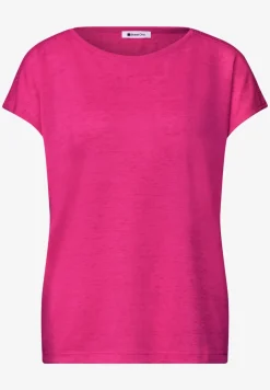 Shirt met boothals en smokdetail