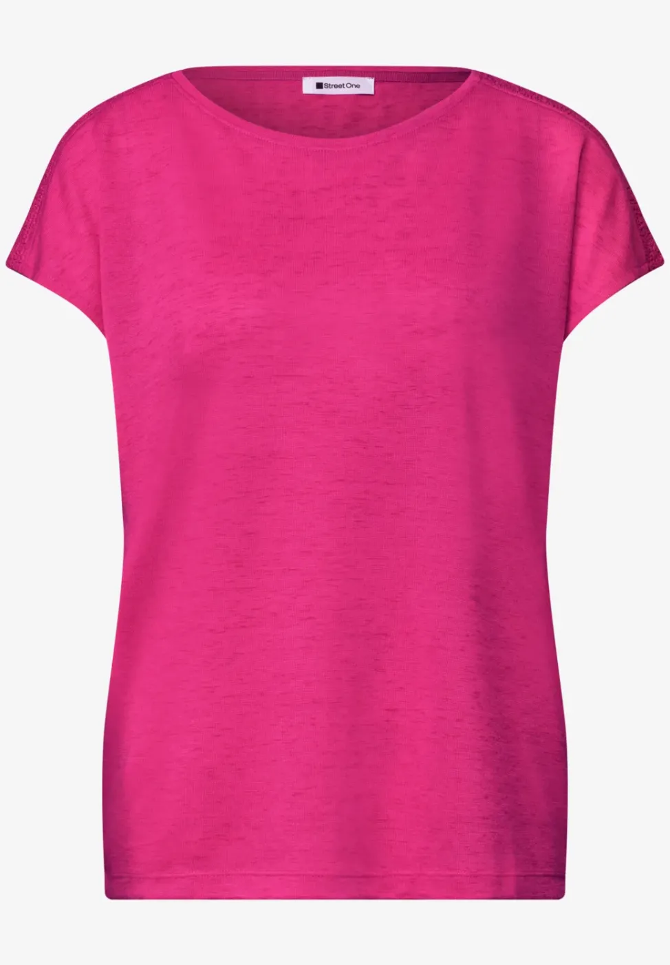 Shirt met boothals en smokdetail