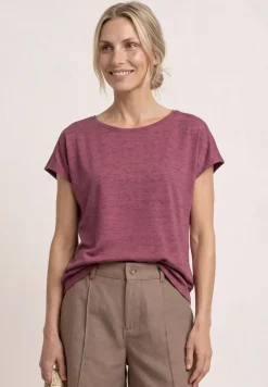 Shirt met boothals en smokdetail