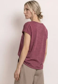 Shirt met boothals en smokdetail