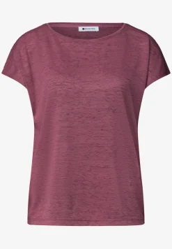 Shirt met boothals en smokdetail