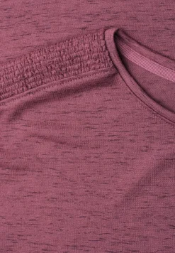 Shirt met boothals en smokdetail